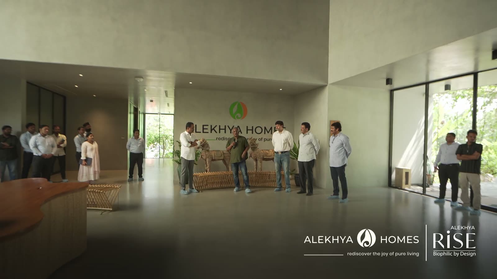 The Alekhya Homes team gathered in the Alekhya Rise experience centre