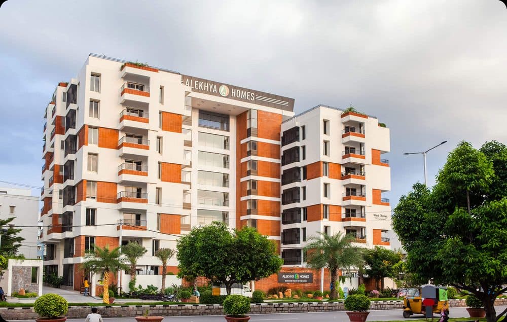 Windchimes residences seen from the landscaped street